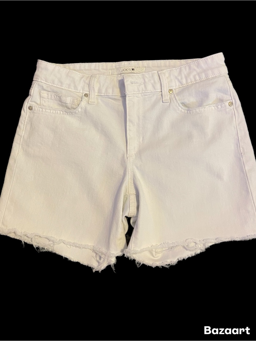Joe's Jeans White Frayed Hem Denim Shorts